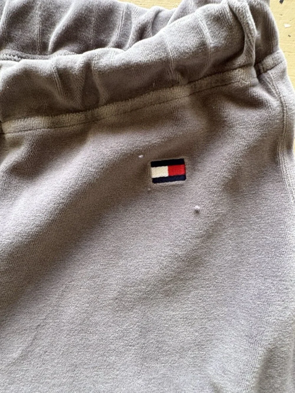 Vintage 90s Tommy Hilfiger Sleepwear Lounge Set Gray Flag Logo Mens Medium